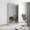 MebelStar Two-door wardrobe Uni AL 2 Mirrors Concrete, 120x60x240 cm (MBS-4026)