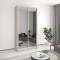 MebelStar Two-door wardrobe Uni AL 2 Mirrors Cashmere, 120x60x240 cm (MBS-4020)