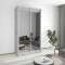 Two-door wardrobe MebelStar Standard AL 2 Mirrors 130x60x240 cm Concrete (MBS-3891)