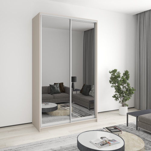 Шкаф-купе двухдверный MebelStar Стандарт AL 2 Зеркала 140x60x240 см Кашемир (MBS-3883)