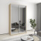 Two-door wardrobe MebelStar Standard AL 2 Mirrors 140x60x240 cm Sonoma oak (MBS-3874)
