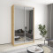Two-door wardrobe MebelStar Standard AL 2 Mirrors 140x60x240 cm Tahoe Oak (MBS-3910)