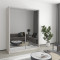 MebelStar Two-door wardrobe Combo AL 2 Mirrors Alaska gray, 160x45x210 cm (MBS-2791)
