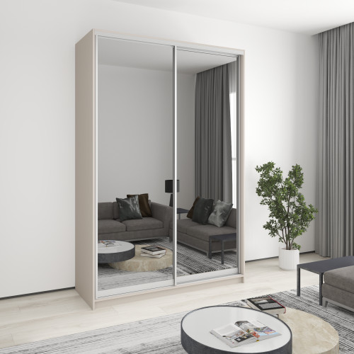 Шафа-купе дводверна MebelStar Комбо AL 2 Дзеркала 160x45x240 см Кашемір (MBS-4165)