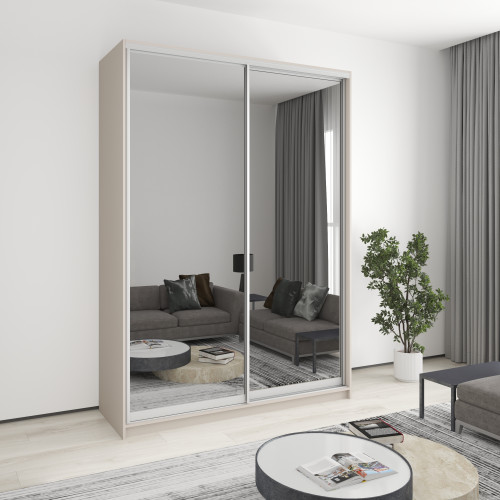 Two-door wardrobe MebelStar Standard AL 2 Mirrors 170x45x240 cm Cashmere (MBS-3823)