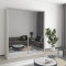 MebelStar Two-door wardrobe Uni AL 2 Mirrors Alaska gray, 180x45x210 cm (MBS-2670)