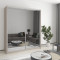 MebelStar Two-door wardrobe Uni AL 2 Mirrors Cashmere, 180x45x210 cm (MBS-2658)