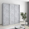 MebelStar Three-door wardrobe Standard AL 3DSP Concrete, 180x45x210 cm (MBS-2866)