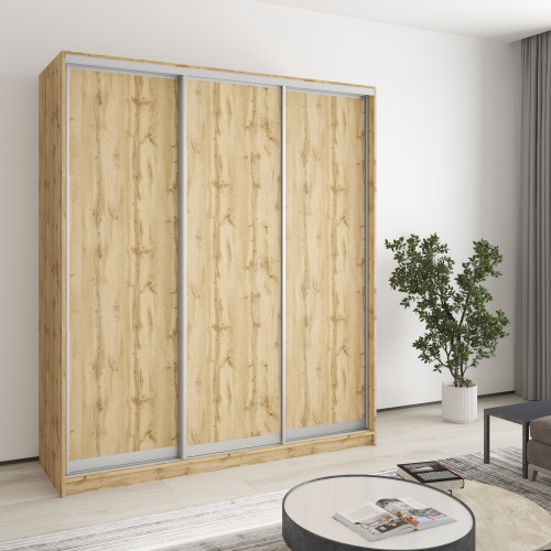 MebelStar Three-door wardrobe Standard AL 3DSP Tahoe oak, 180x60x210 cm (MBS-4217)