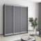 MebelStar Three-door wardrobe Combo AL 3DSP Anthracite, 180x60x240 cm (MBS-1729)