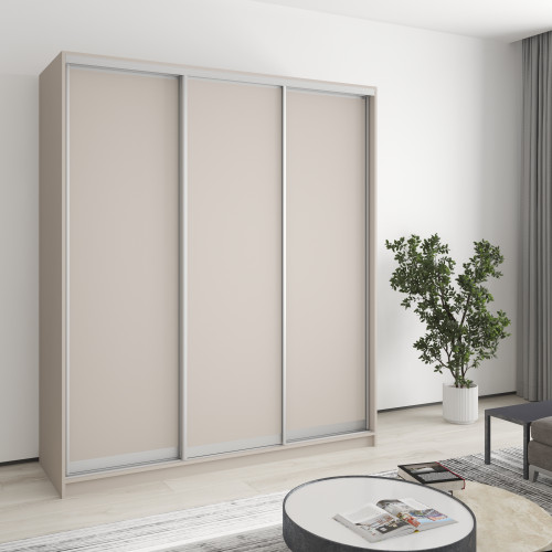 Шафа-купе тридверна MebelStar Стандарт AL 3ДСП 180x45x240 см Кашемір (MBS-1497)