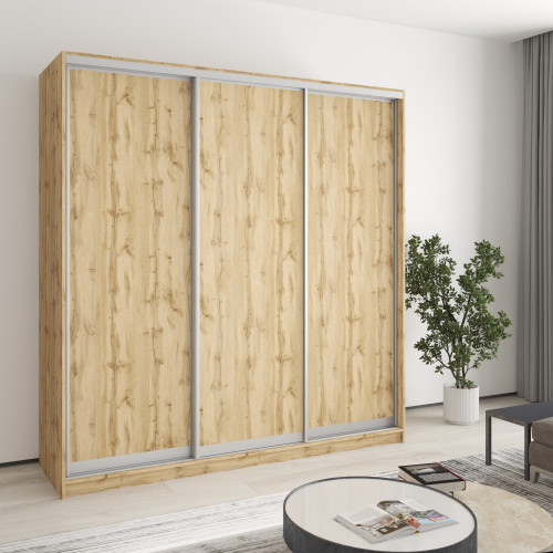 MebelStar Three-door wardrobe Standard AL 3DSP Tahoe oak, 200x60x210 cm (MBS-4219)