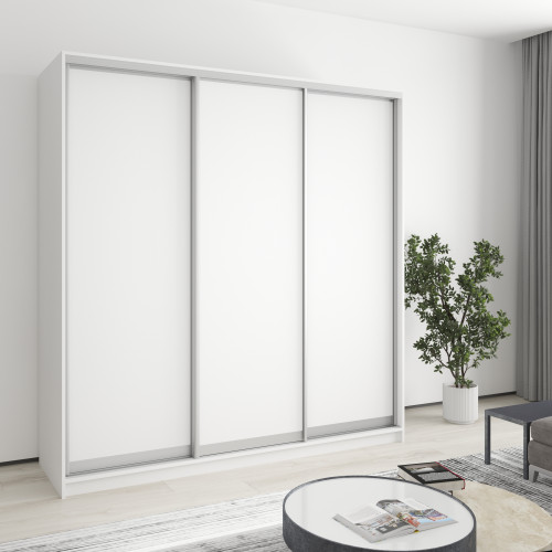 MebelStar Three-door wardrobe Combo AL 3DSP Alaska white, 200x60x240 cm (MBS-1727)