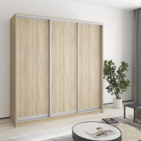 MebelStar Three-door wardrobe Combo AL 3DSP Sonoma Oak, 200x60x240 cm (MBS-1735)