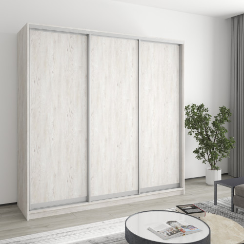 MebelStar Three-door wardrobe Standard AL 3DSP Alaska gray, 210x45x210 cm (MBS-2881)