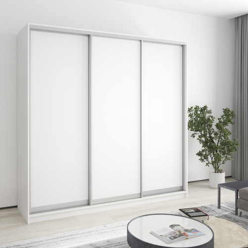 MebelStar Three-door wardrobe Combo AL 3DSP Alaska white, 210x60x240 cm (MBS-1728)