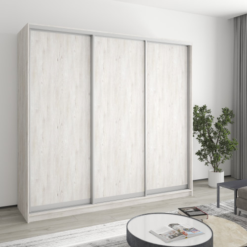 MebelStar Three-door wardrobe Standard AL 3DSP Alaska gray, 220x60x210 cm (MBS-2888)