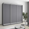 MebelStar Three-door wardrobe Standard AL 3DSP Anthracite, 220x45x210 cm (MBS-2834)