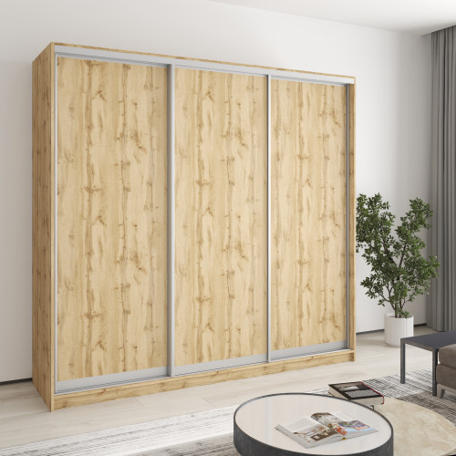 MebelStar Three-door wardrobe Combo AL 3DSP Tahoe oak, 220x45x210 cm (MBS-4269)