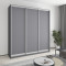 MebelStar Three-door wardrobe Combo AL 3DSP Anthracite, 220x60x240 cm (MBS-2044)