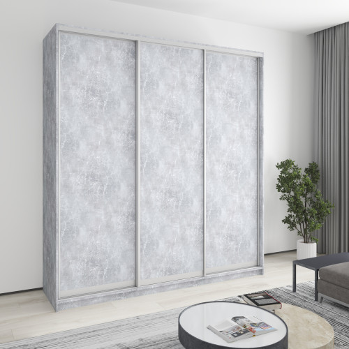 Шкаф-купе трехдверный MebelStar Комбо AL 3ДСП 220x60x240 см Бетон (MBS-2080)