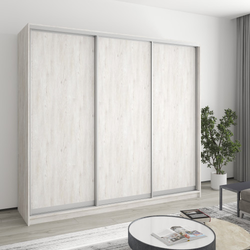 MebelStar Three-door wardrobe Standard AL 3DSP Alaska gray, 230x60x210 cm (MBS-2889)