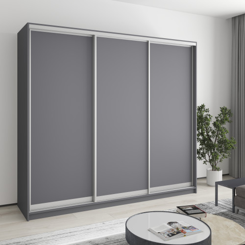 Шафа-купе тридверна MebelStar Стандарт AL 3ДСП 230x45x210 см Антрацит (MBS-2835)