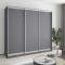 MebelStar Three-door wardrobe Standard AL 3DSP Anthracite, 230x45x210 cm (MBS-2835)
