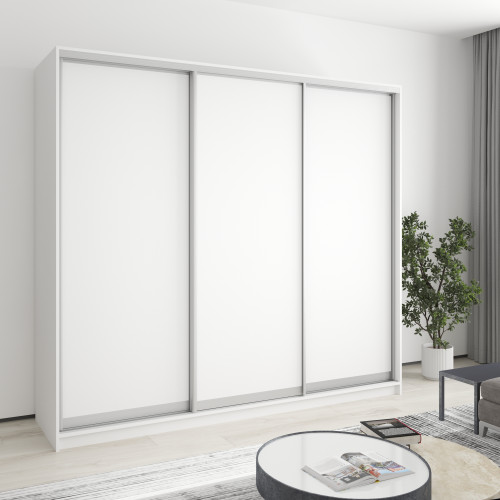 MebelStar Three-door wardrobe Combo AL 3DSP Alaska white, 230x45x210 cm (MBS-3147)