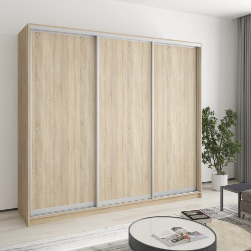 MebelStar Three-door wardrobe Standard AL 3DSP Sonoma Oak, 230x45x210 cm (MBS-2847)