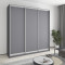 MebelStar Three-door wardrobe Standard AL 3DSP Anthracite, 230x45x240 cm (MBS-1815)