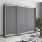 MebelStar Three-door wardrobe Combo AL 3DSP Anthracite, 250x45x210 cm (MBS-3157)