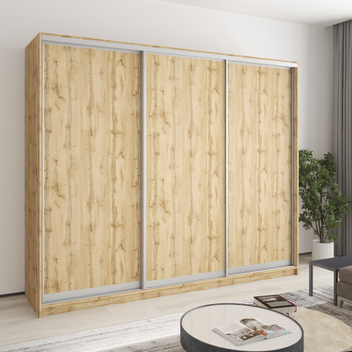 MebelStar Three-door wardrobe Combo AL 3DSP Tahoe oak, 250x45x210 cm (MBS-4272)
