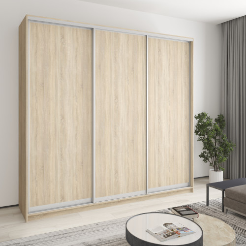 MebelStar Three-door wardrobe Combo AL 3DSP Sonoma Oak, 250x60x240 cm (MBS-2059)
