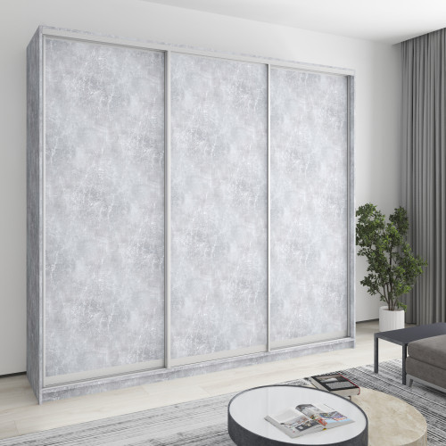 MebelStar Three-door wardrobe Combo AL 3DSP Concrete, 260x60x240 cm (MBS-2084)