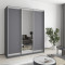 MebelStar Three-door wardrobe Combo AL 2DSP/Mirror Anthracite, 180x60x210 cm (MBS-3342)