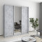 MebelStar Three-door wardrobe Combo AL 2DSP/Mirror Concrete, 180x60x210 cm (MBS-3366)