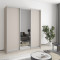MebelStar Three-door wardrobe Combo AL 2DSP/Mirror Cashmere, 180x60x210 cm (MBS-3358)