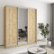 MebelStar Three-door wardrobe Combo AL 2DSP/Mirror Tahoe oak, 180x60x210 cm (MBS-4297)