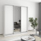 MebelStar Three-door wardrobe Combo AL 2DSP/Mirror Alaska white, 180x60x240 cm (MBS-1749)