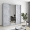MebelStar Three-door wardrobe Standard AL 2DSP/Mirror Concrete, 190x45x210 cm (MBS-2939)