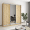 MebelStar Three-door wardrobe Standard AL 2DSP/Mirror Tahoe oak, 190x45x210 cm (MBS-4224)