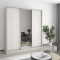 MebelStar Three-door wardrobe Standard AL 2DSP/Mirror Alaska gray, 190x45x240 cm (MBS-1562)