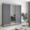MebelStar Three-door wardrobe Standard AL 2DSP/Mirror Anthracite, 190x45x240 cm (MBS-1530)