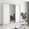 MebelStar Three-door wardrobe Standard AL 2DSP/Mirror Alaska white, 190x45x240 cm (MBS-1522)