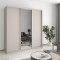 MebelStar Three-door wardrobe Standard AL 2DSP/Mirror Cashmere, 190x45x240 cm (MBS-1546)