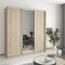 MebelStar Three-door wardrobe Standard AL 2DSP/Mirror Sonoma Oak, 190x45x240 cm (MBS-1538)