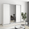 MebelStar Three-door wardrobe Standard AL 2DSP/Mirror Alaska white, 200x45x210 cm (MBS-2892)