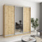 MebelStar Three-door wardrobe Standard AL 2DSP/Mirror Tahoe oak, 200x45x210 cm (MBS-4225)