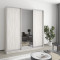 MebelStar Three-door wardrobe Combo AL 2DSP/Mirror Alaska gray, 200x60x240 cm (MBS-1771)